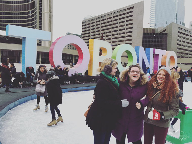 Skating at Nathan Phillips Square, Toronto - Top ten things to do in Toronto for first timers | My Wandering Voyage travel blog