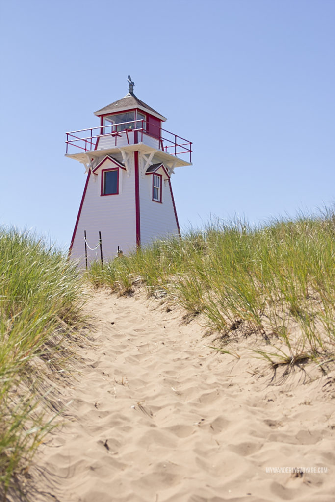Covehead Harbour lighthouse - Prince Edward Island, one of the four Canadian Atlantic provinces, is full of stunning landscapes and island hospitality. Known for its red-sandy beaches and glorious seafood, PEI offers a little something for everyone. Nine places to explore in Prince Edward Island | My Wandering Voyage Travel Blog