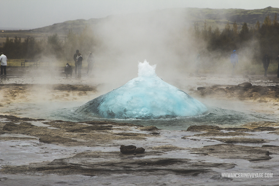 Geysir - The Golden Circle is a well-known destination in Iceland, and it’s easy to see why. The Golden Circle is part of a road loop that can be seen in a day from Reykjavik and hits some of Iceland’s most famous landmarks | My Wandering Voyage travel blog