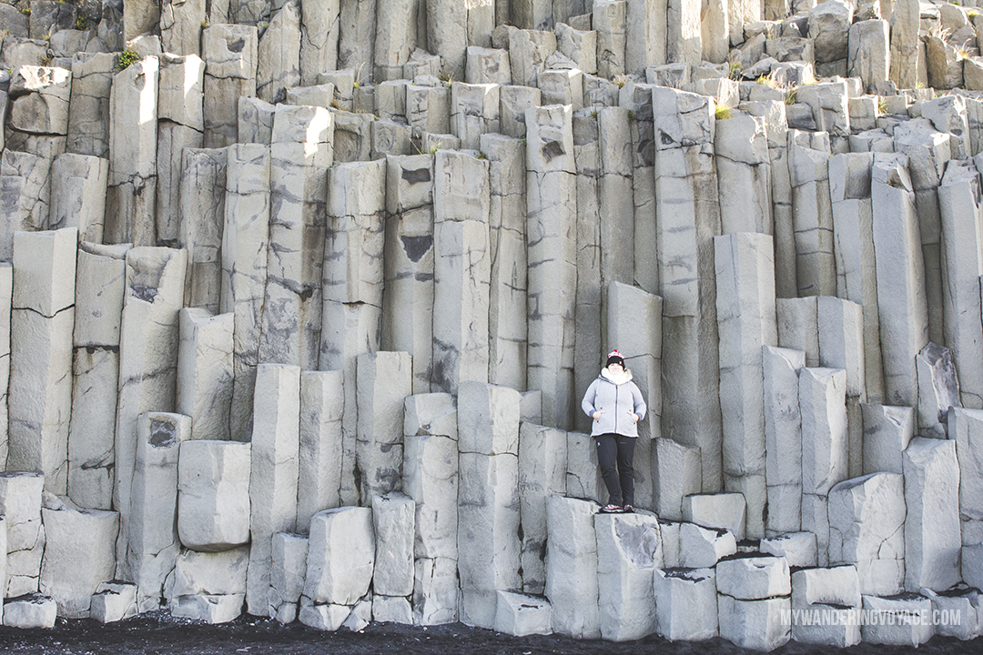 Basalt columns at Reynisfjara beach - Don’t leave Iceland without going to these eight stops along Iceland’s South Shore | My Wandering Voyage travel blog