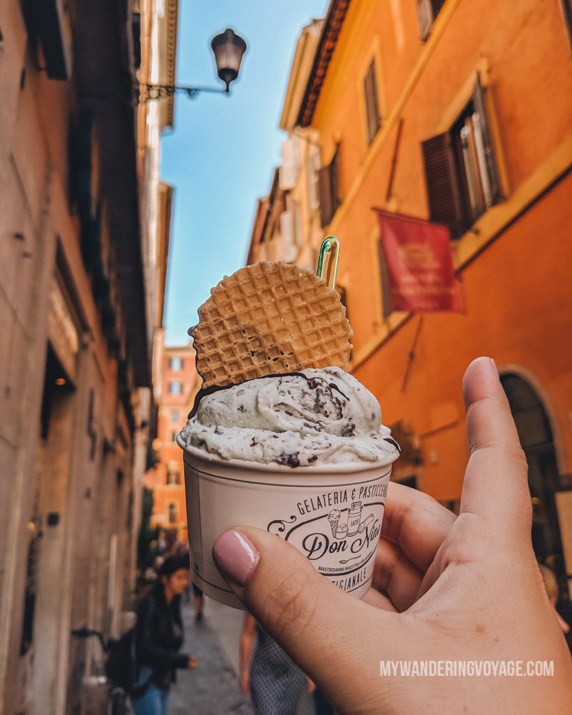 Gelato in Rome | With these 23 mistakes to avoid in Rome, Italy, you’ll be a seasoned traveller before you even land in the airport. | My Wandering Voyage travel blog #Rome #traveltips #travel #Italy