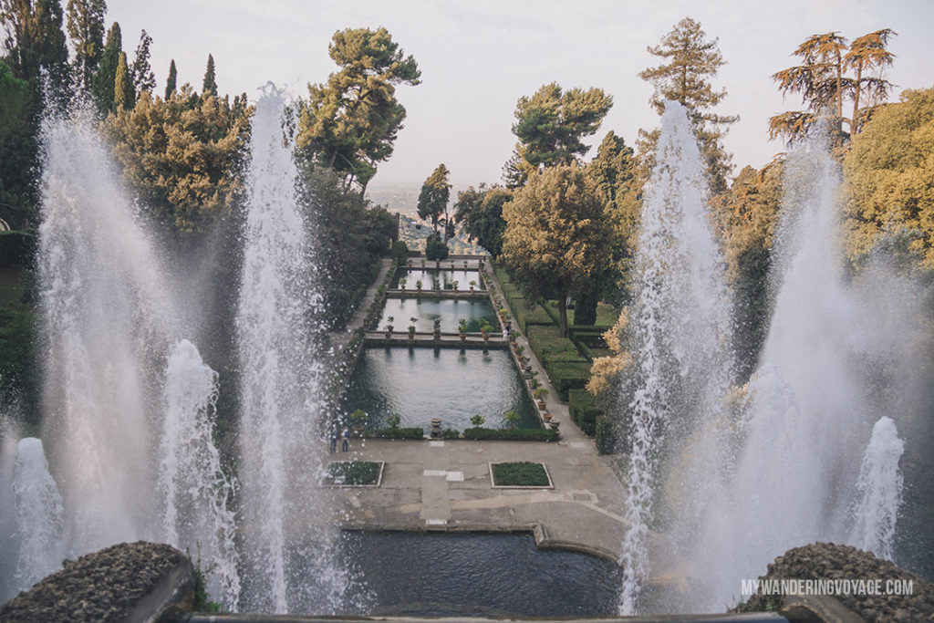 Villa d'Este Fountain of Neptune from above | Visit UNESCO World Heritage Sites Villa Adriana and Villa d’Este in a day trip to Tivoli, Italy, a mountainside town about 30 kilometres from Rome. | My Wandering Voyage travel blog #rome #italy #travel #UNESCO