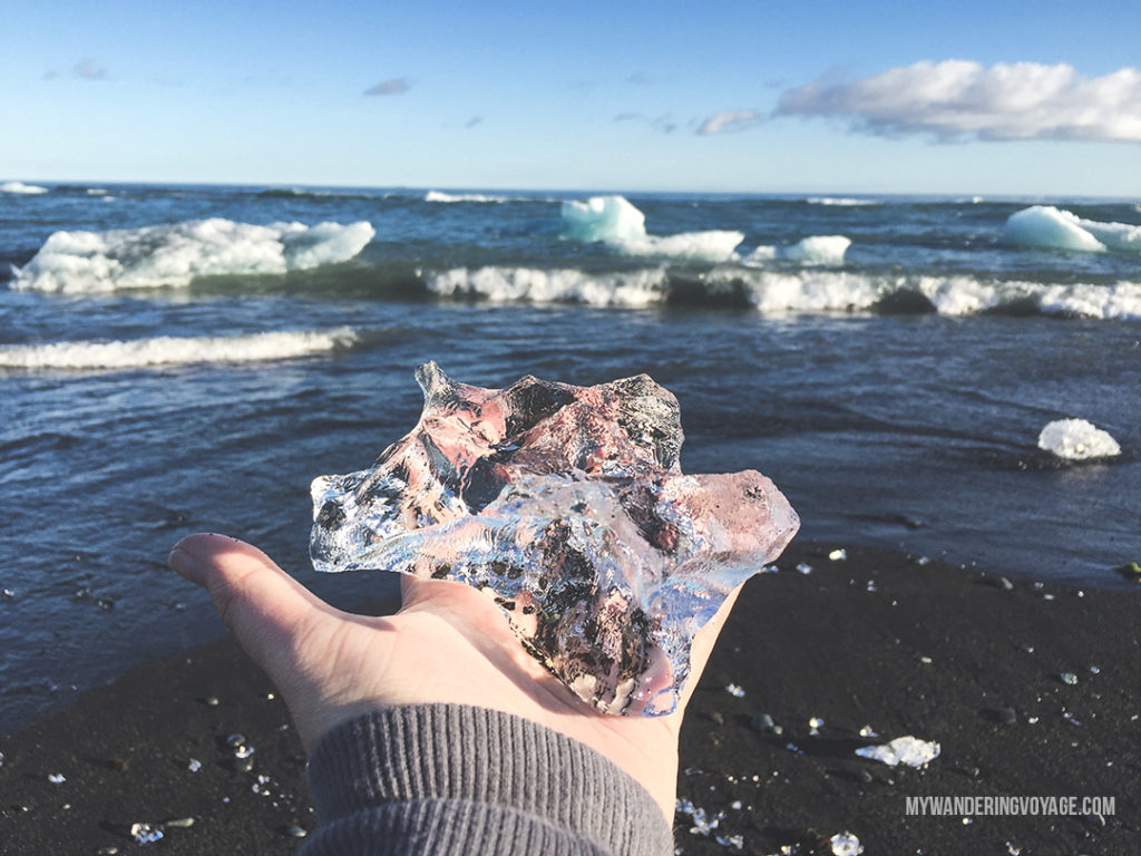 diamond beach Iceland | With the powerful device in your pocket you can take incredible photos of your travels. Here is the ultimate guide to smartphone travel photography. | My Wandering Voyage travel blog #travel #photography #tips #travelphotography #smartphonephotography