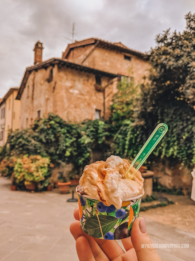 Gelato in Pienza Italy | With the powerful device in your pocket you can take incredible photos of your travels. Here is the ultimate guide to smartphone travel photography. | My Wandering Voyage travel blog #travel #photography #tips #travelphotography #smartphonephotography