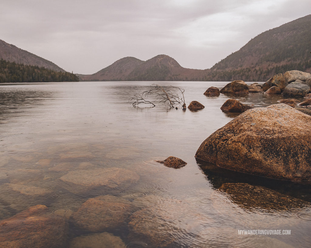 Jordan Pond, Acadia National Park | This New England road trip itinerary will take you on the scenic route from Boston to Portland, Mid Coast Maine and Acadia National Park. | My Wandering Voyage #Boston #Portland #Maine #travel