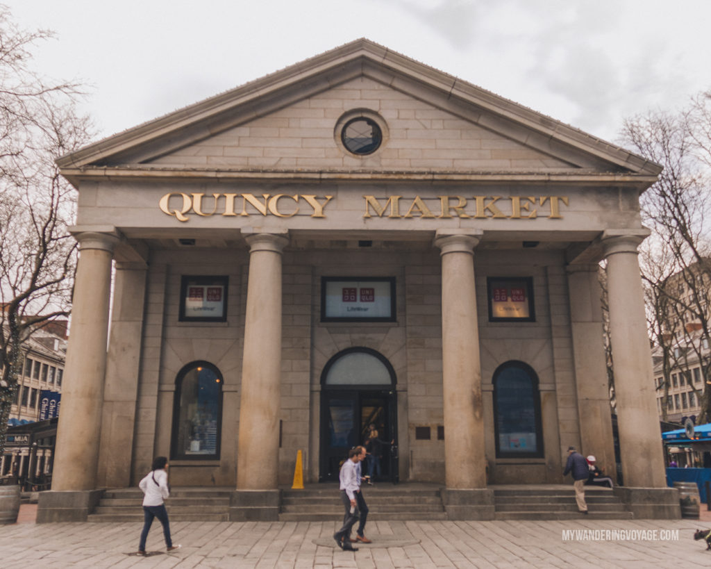 Quincy Market, Boston | This New England road trip itinerary will take you on the scenic route from Boston to Portland, Mid Coast Maine and Acadia National Park. | My Wandering Voyage #Boston #Portland #Maine #travel
