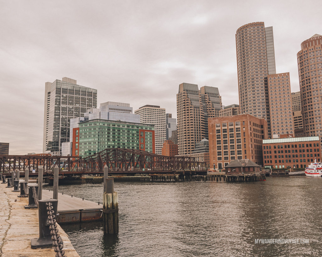 Fan Pier Park overlooking Boston | This New England road trip itinerary will take you on the scenic route from Boston to Portland, Mid Coast Maine and Acadia National Park. | My Wandering Voyage #Boston #Portland #Maine #travel