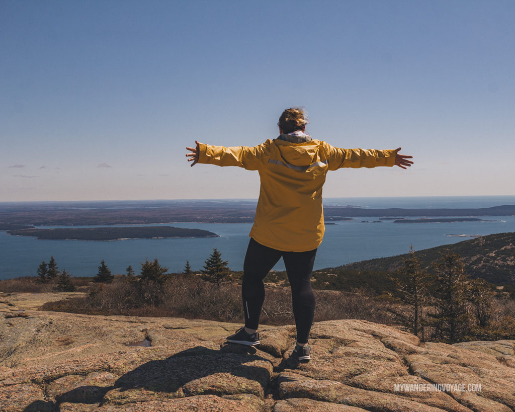 Cadillac Mountain Acadia National Park | This New England road trip itinerary will take you on the scenic route from Boston to Portland, Mid Coast Maine and Acadia National Park. | My Wandering Voyage #Boston #Portland #Maine #travel