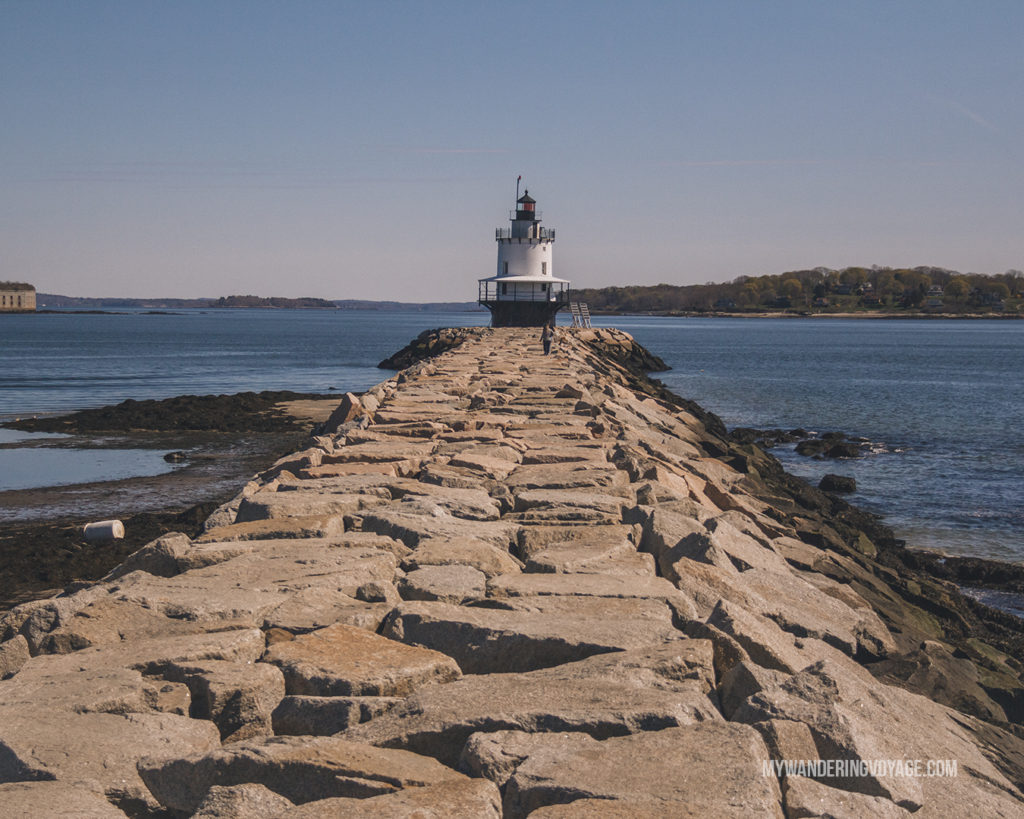 Spring Point Lighthouse, Portland | This New England road trip itinerary will take you on the scenic route from Boston to Portland, Mid Coast Maine and Acadia National Park. | My Wandering Voyage  #Boston #Portland #Maine #travel