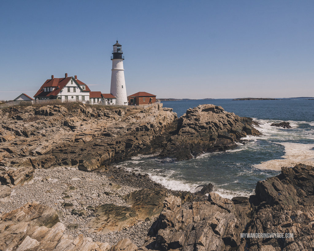 Portland Head Lighthouse | This New England road trip itinerary will take you on the scenic route from Boston to Portland, Mid Coast Maine and Acadia National Park. | My Wandering Voyage #Boston #Portland #Maine #travel