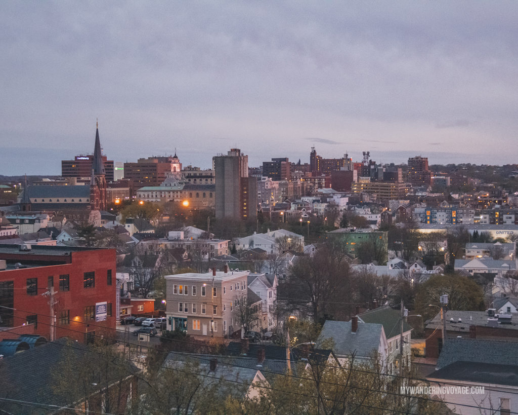 View of Portland from Munjoy Hill | This New England road trip itinerary will take you on the scenic route from Boston to Portland, Mid Coast Maine and Acadia National Park. | My Wandering Voyage  #Boston #Portland #Maine #travel