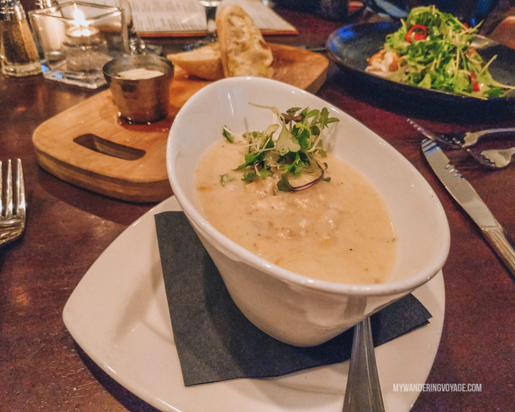BlueFin clam chowder | Grab your best gal pals or significant other for the ultimate weekend getaway in Portland, Maine. Find where to stay, what to eat and things to do in this guide to Portland, Maine. | My Wandering Voyage travel blog #Portland #Maine #USA #travel