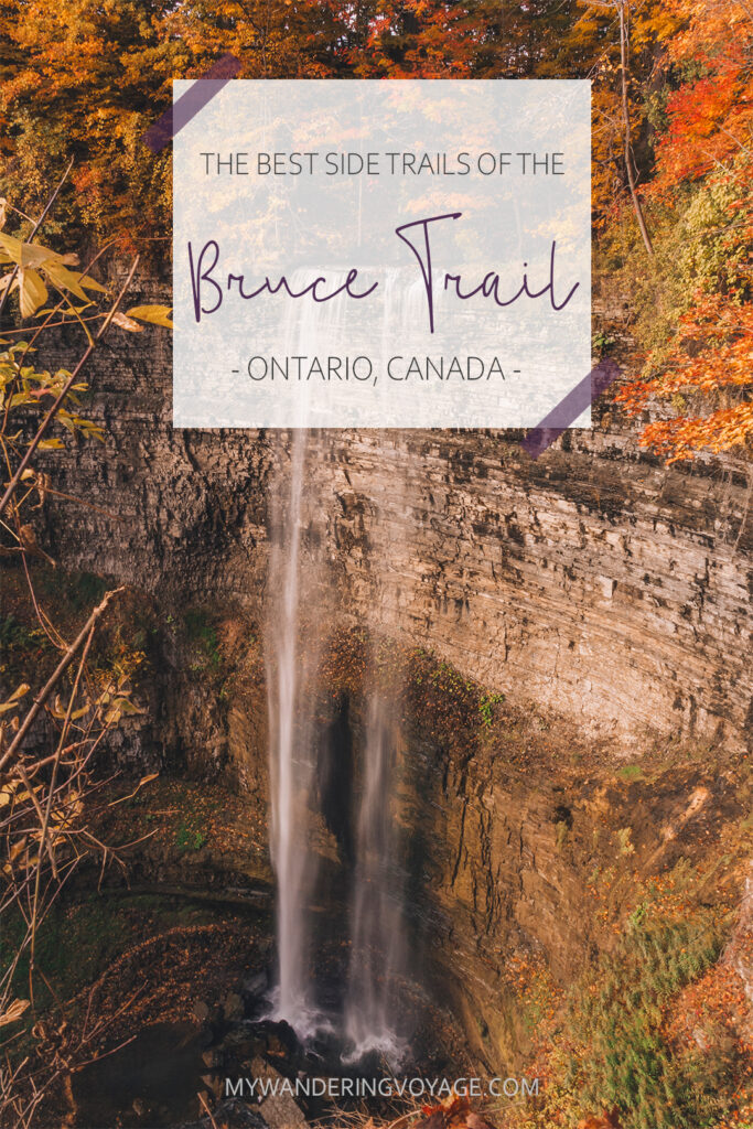 Looking to get outside for fresh air? Looking to start hiking the Bruce Trail and not sure where to start? These 14 side trails are the perfect way to explore the Bruce Trail. | My Wandering Voyage travel blog #BruceTrail #Hiking #Ontario #Canada