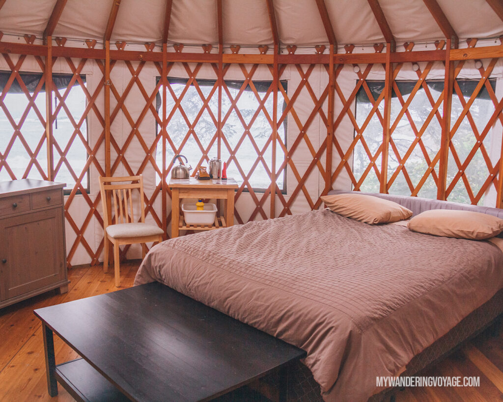 inside the Wya Point yurt | Vancouver Island road trip 5 day itinerary | My Wandering Voyage