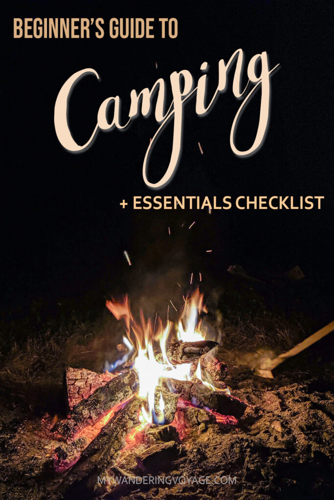 Are you thinking about heading out into the great outdoors for the first time? In this beginner’s guide to camping, you’ll find a list of car camping essentials, how to set up your campsite, camping recipes, camping etiquette and more. | My Wandering Voyage travel blog #camping #campingguide #campingessentials