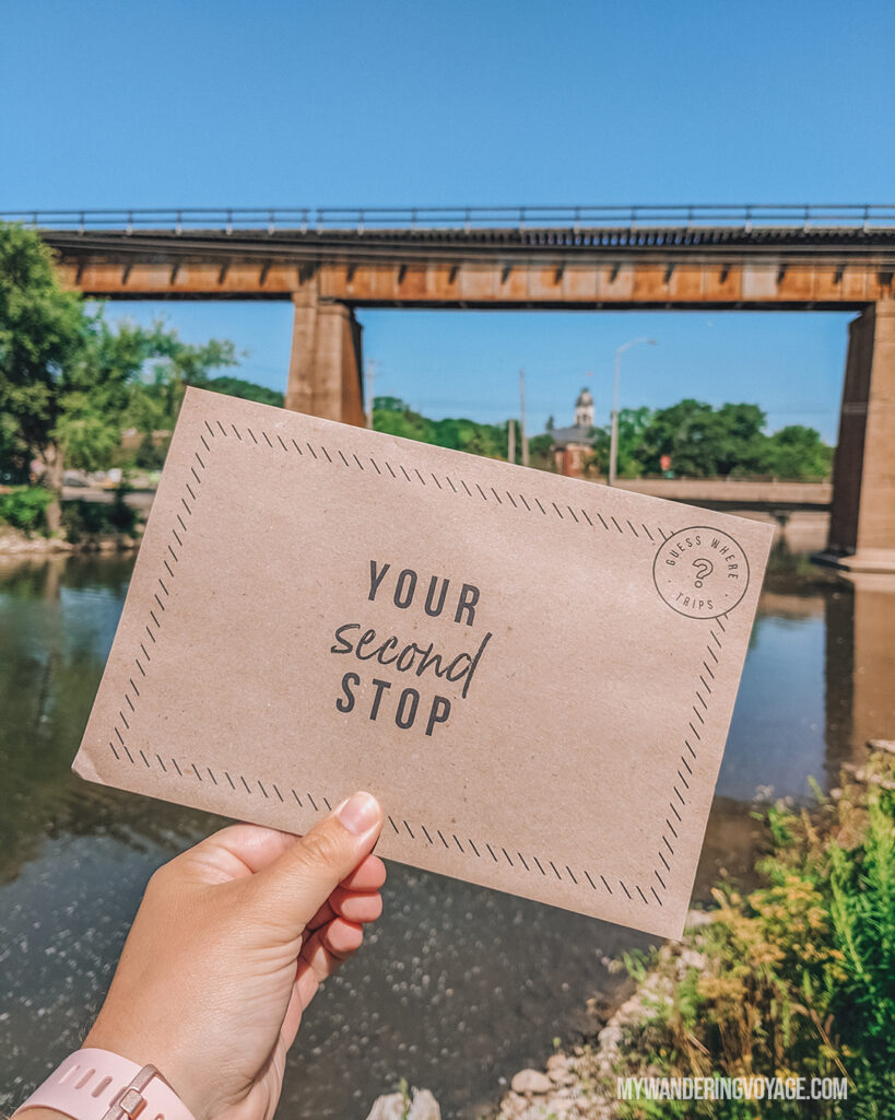 Your Second Stop envelope | Take a surprise day trip in Ontario | My Wandering Voyage travel blog #Travel #Ontario #Canada #SurpriseTrip #TripItinerary