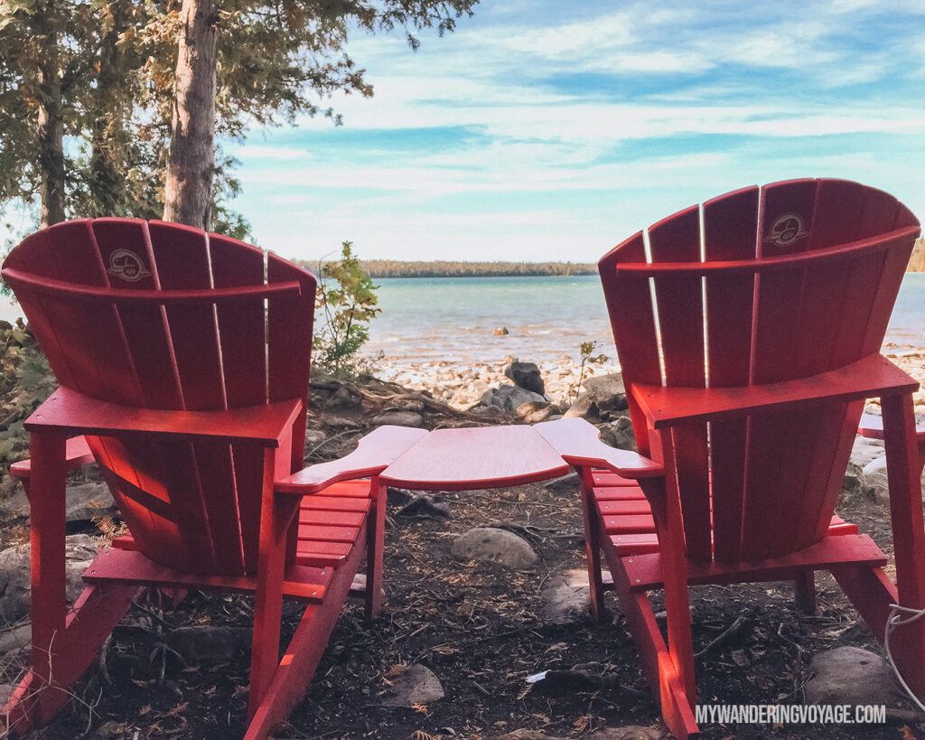Share the Chair (red chairs) at Bruce Peninsula National Park | The Ultimate Guide to National Parks in Ontario | My Wandering Voyage travel blog #travel #Ontario #Canada #BrucePeninsula #ThousandIslands #camping