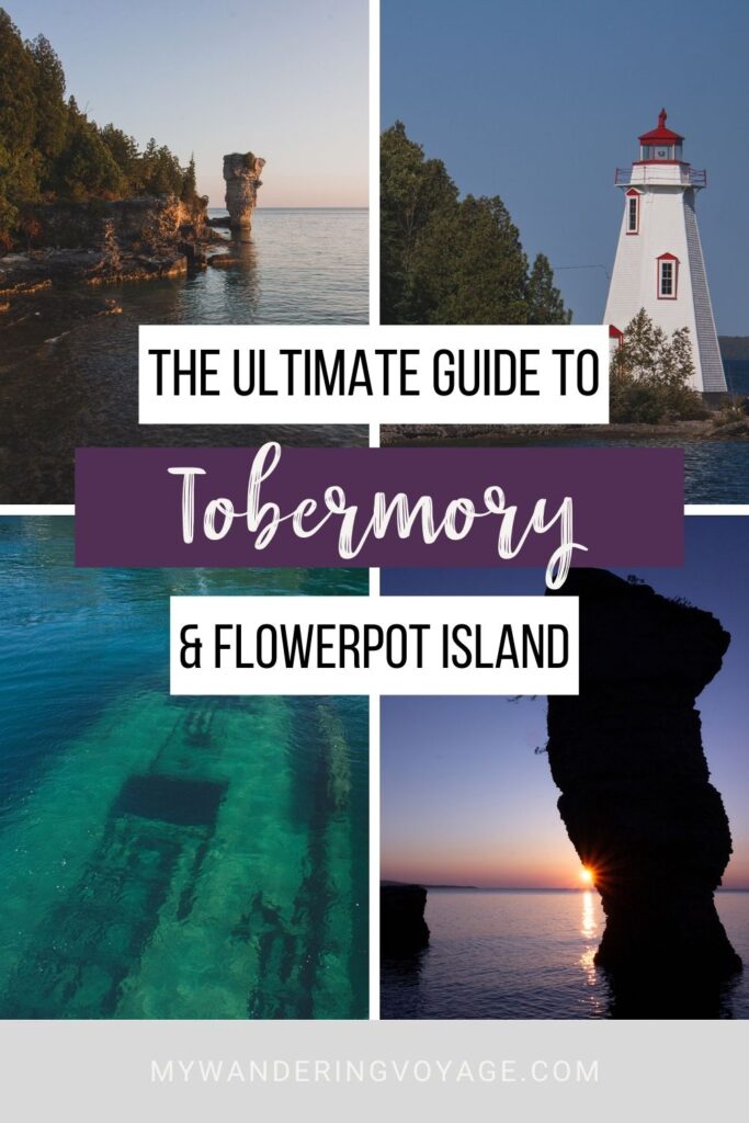 See the stars and watch the sunrise on Flowerpot Island near Tobermory, Ontario. Flowerpot Island lets you have the island (almost) entirely to yourself. This guide aims to give you everything you need to know to have an incredible experience in Tobermory and Flowerpot Island. | My Wandering Voyage travel blog #FlowerpotIsland #Tobermory #BrucePeninsula #Ontario #Canada #Travel #Camping