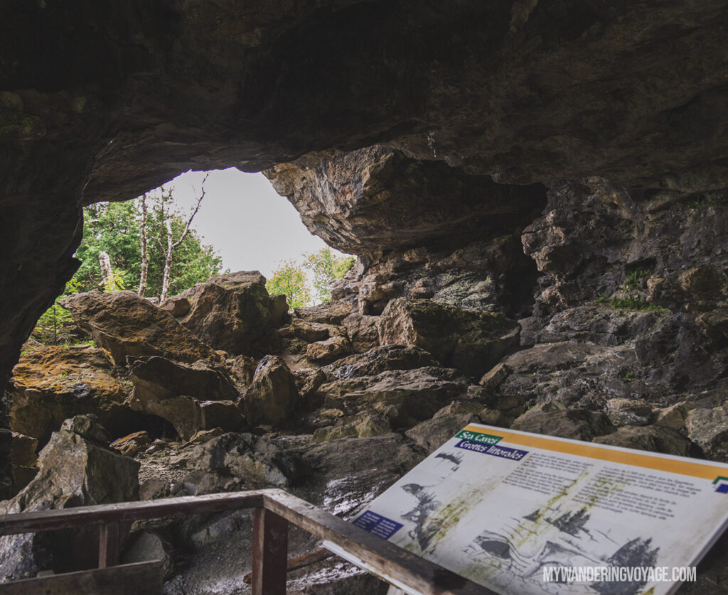 Caves on Flowerpot Island | The Complete guide to camping on Flowerpot Island | My Wandering Voyage travel blog #FlowerpotIsland #Tobermory #BrucePeninsula #Ontario #Canada #Travel #Camping