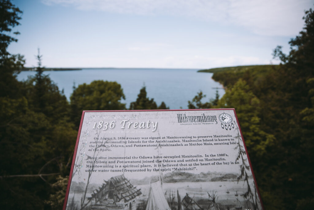 Treaty sign overlooking Manitoulin Island | Best Things to Do on Manitoulin Island | My Wandering Voyage Travel Blog