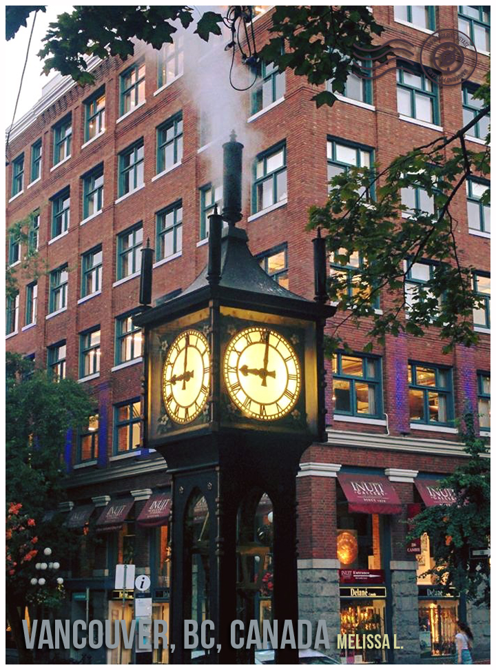 Vancouver Steam Clock, BC, Canada - wandering postcard | My Wandering Voyage travel blog
