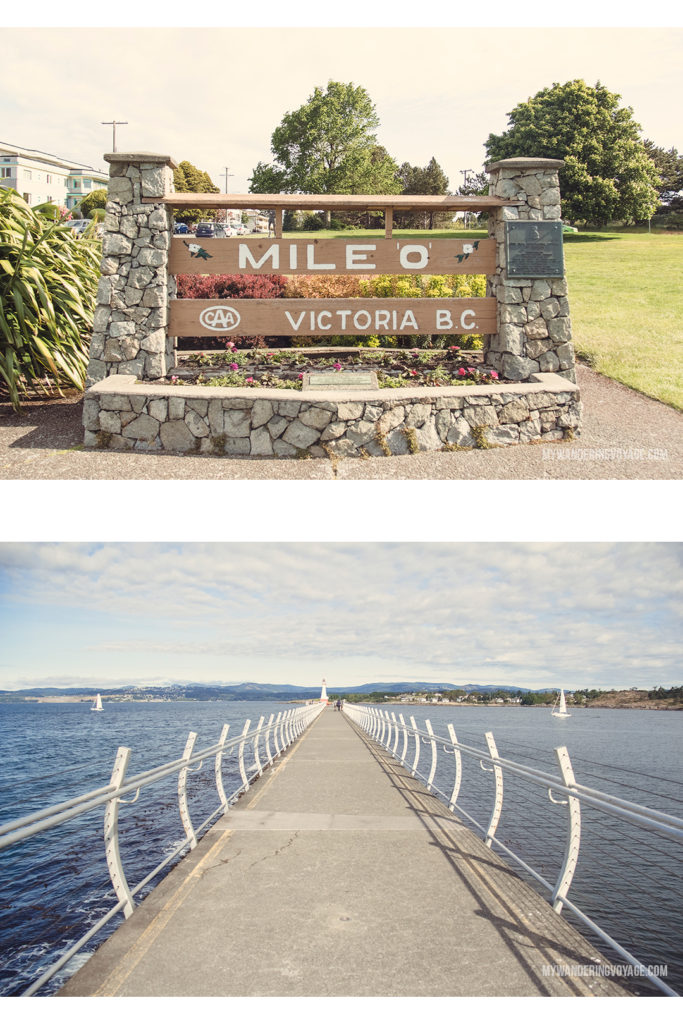 Mile 0 and the Breakwater | Victoria, BC, located on Vancouver Island, is a regal city ready for exploring. So whether you stay for a day or a week, there's always something charming to do in Victoria, BC. #VictoriaBC #BritishColumbia #Canada #exploreCanada #exploreBC
