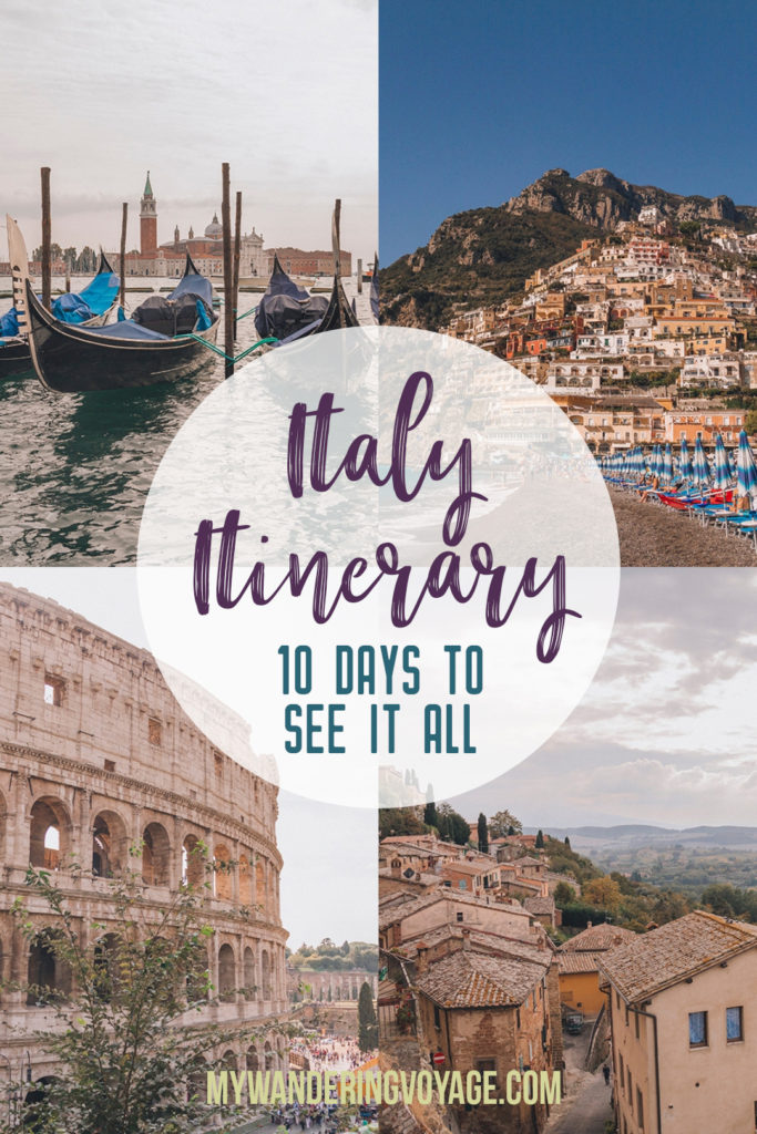 You’ve got 10 days to explore Italy, so where do you start? This 10 day Italy itinerary will take you from Rome to Venice to Florence to Tuscany. Explore Italy in 10 days | My Wandering Voyage #travel blog #Italy #Rome #Venice #itinerary 