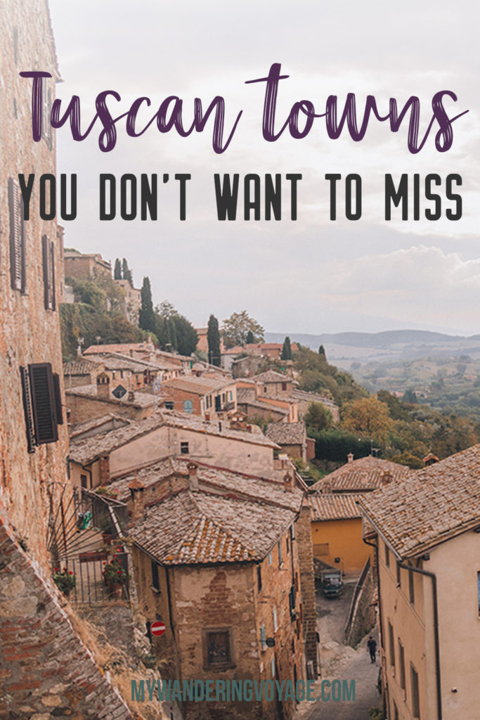 Find the best Tuscan villages to visit from Rome in a day. Tuscany is known for its rolling hills, its vibrant cultural cities, its picturesque hilltop towns, and for the food and wine that people flock here for. | My Wandering Voyage #travel blog #Tuscany #Italy #Europe