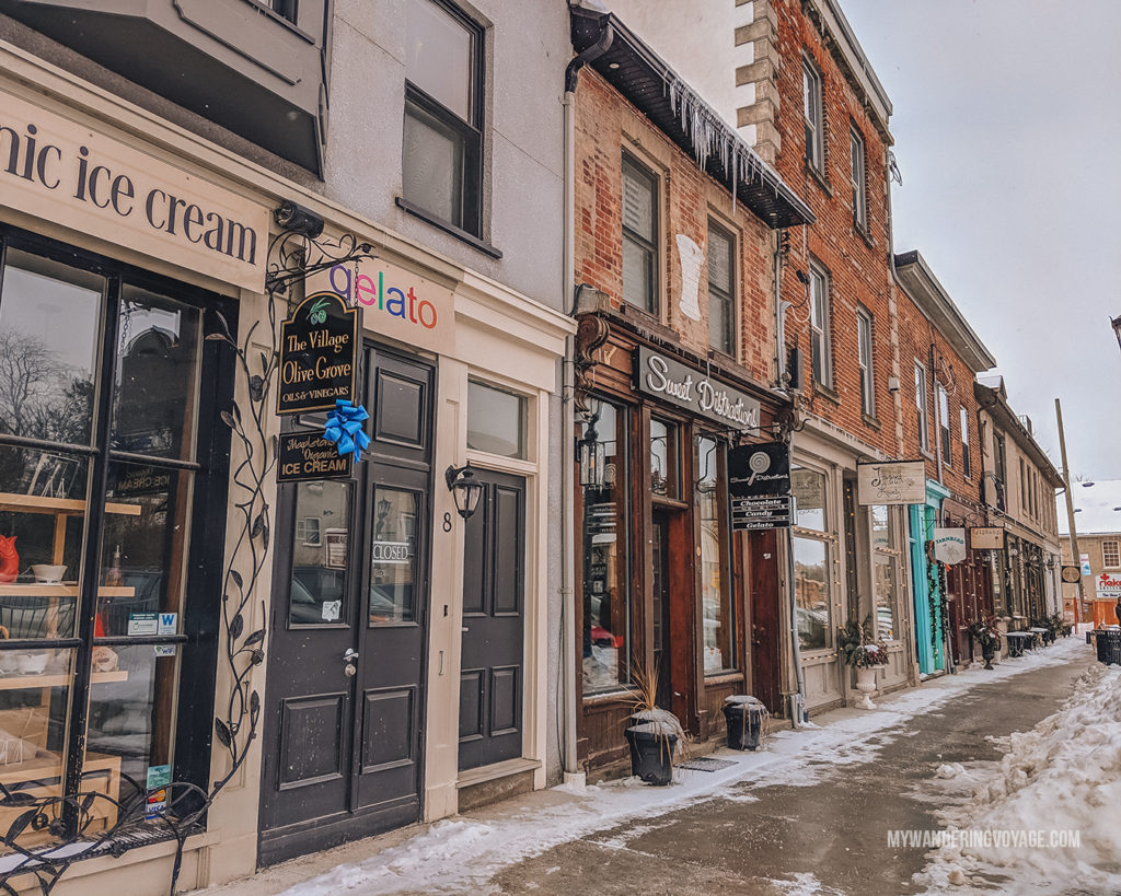 Elora Downtown | The ultimate list of things to do in Elora, Ontario. Visit Elora for its small town charm, natural beauty and one-of-a-kind shops and restaurants | My Wandering Voyage travel blog