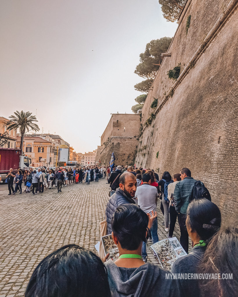 Lines at the Vatican | With these 23 mistakes to avoid in Rome, Italy, you’ll be a seasoned traveller before you even land in the airport. | My Wandering Voyage travel blog #Rome #traveltips #travel #Italy