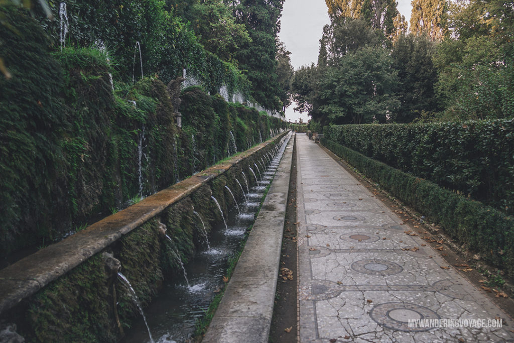 Villa d'Este The Hundred Fountains | Visit UNESCO World Heritage Sites Villa Adriana and Villa d’Este in a day trip to Tivoli, Italy, a mountainside town about 30 kilometres from Rome. | My Wandering Voyage travel blog #rome #italy #travel #UNESCO