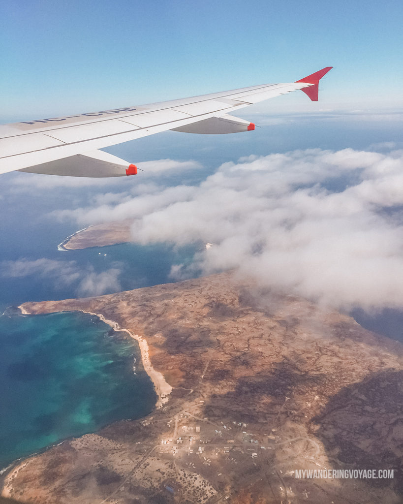 Galapagos Islands from above | A trip to the Galapagos Islands will be unforgettable, and with these Galapagos Islands travel tips, you’ll be sure to have a worry-free trip from start to finish. | My Wandering Voyage travel blog #galapagos #galapagosislands #travel #traveltips #Ecuador #southamerica