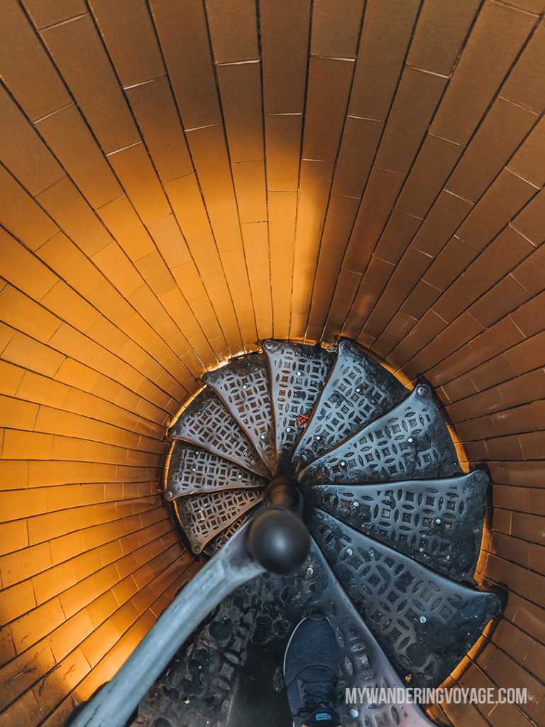 Looking down a spiral staircase | With the powerful device in your pocket you can take incredible photos of your travels. Here is the ultimate guide to smartphone travel photography. | My Wandering Voyage travel blog #travel #photography #tips #travelphotography #smartphonephotography