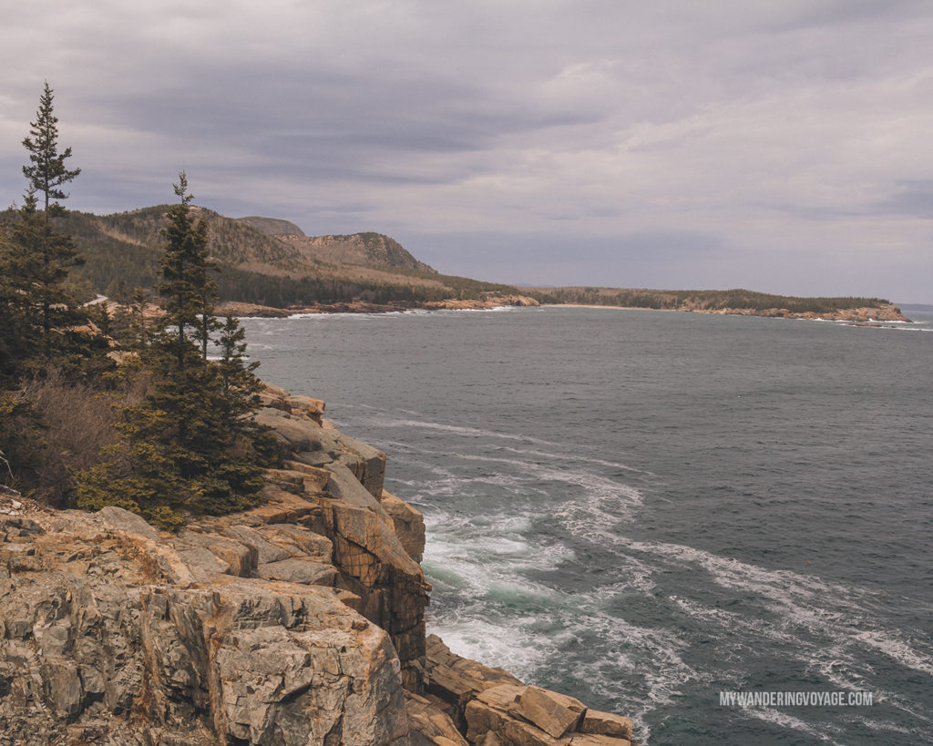 Otter Cliff Overlook | This New England road trip itinerary will take you on the scenic route from Boston to Portland, Mid Coast Maine and Acadia National Park. | My Wandering Voyage #Boston #Portland #Maine #travel