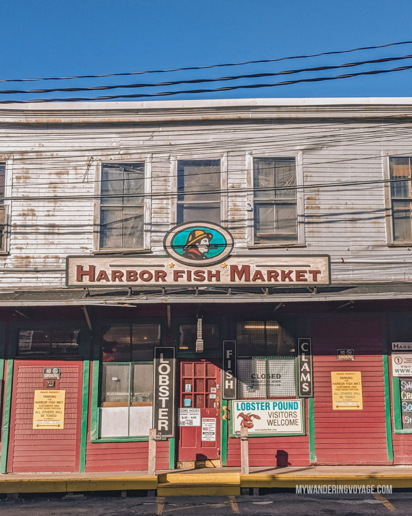Portland Harbor Fish Market | This New England road trip itinerary will take you on the scenic route from Boston to Portland, Mid Coast Maine and Acadia National Park. | My Wandering Voyage #Boston #Portland #Maine #travel