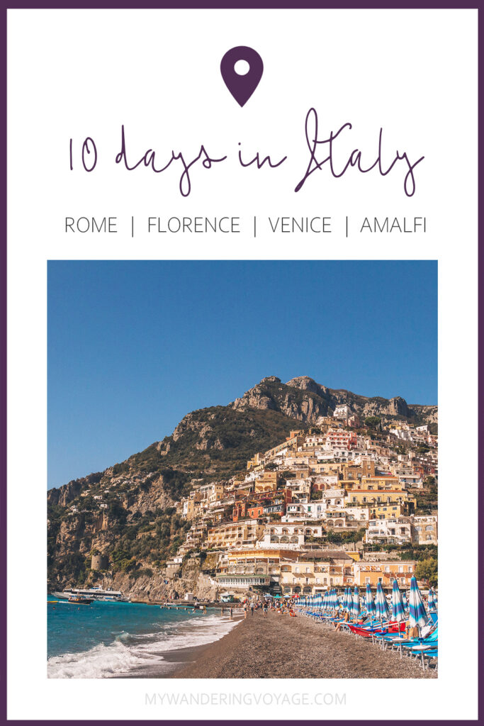 You’ve got 10 days to explore Italy, so where do you start? This 10 day Italy itinerary will take you from Rome to Venice to Florence to Tuscany. Explore Italy in 10 days | My Wandering Voyage #travel blog #Italy #Rome #Venice #itinerary