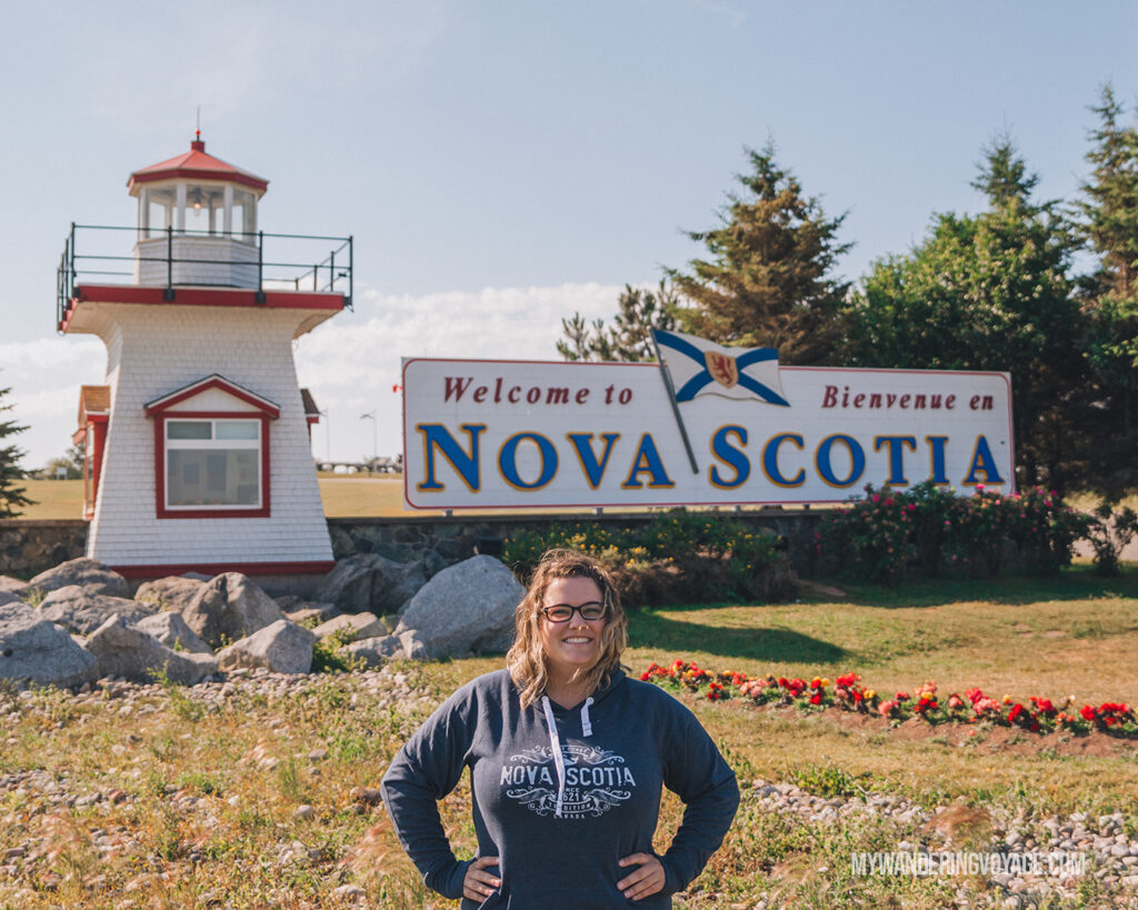 You gotta stop at all the province signs | Road trip tips: What you need to know about taking a cross-country road trip | My Wandering Voyage travel blog #Travel #RoadTrip #Canada #USA