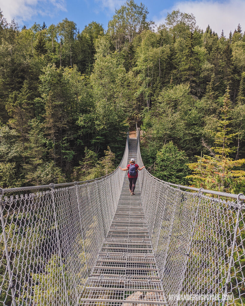 White River Suspension Bridge at Pukaskwa National Park | The Ultimate Guide to National Parks in Ontario | My Wandering Voyage travel blog #travel #Ontario #Canada #BrucePeninsula #ThousandIslands #camping