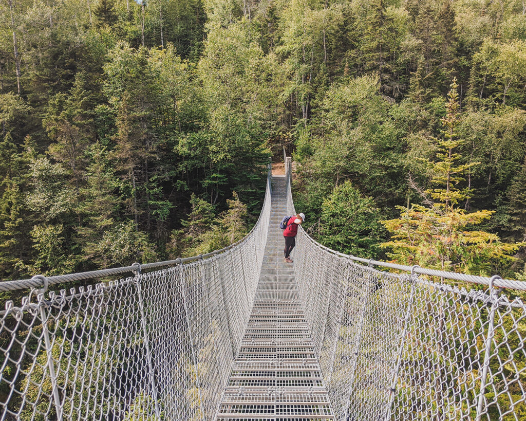 white river suspension bridge, pukaskwa national park | Best Hikes in Ontario | My Wandering Voyage travel blog