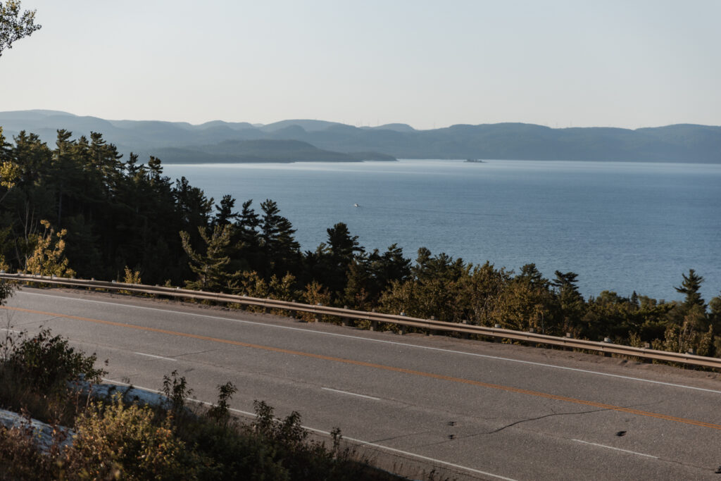 Trans Canada Highway overlooking Lake Superior | The Ultimate Guide to Lake Superior Provincial Park | My Wandering Voyage travel blog #Camping #Ontario #Travel #Outdoors #Hiking